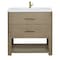 James Martin Vanities Lucian 36in Single Vanity, Carbon Oak w/ 3 CM White Zeus Quartz Top D704-V36-PBO-3WZ - alternate 1